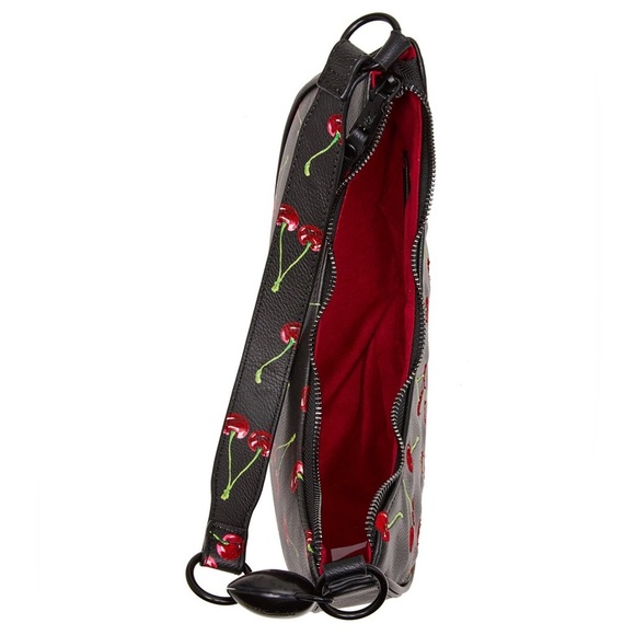🖤🍒 Betsey Johnson Cherry On-Top Shoulder Bag with cute Cherry bag charm🍒🖤NWT - Picture 7 of 17